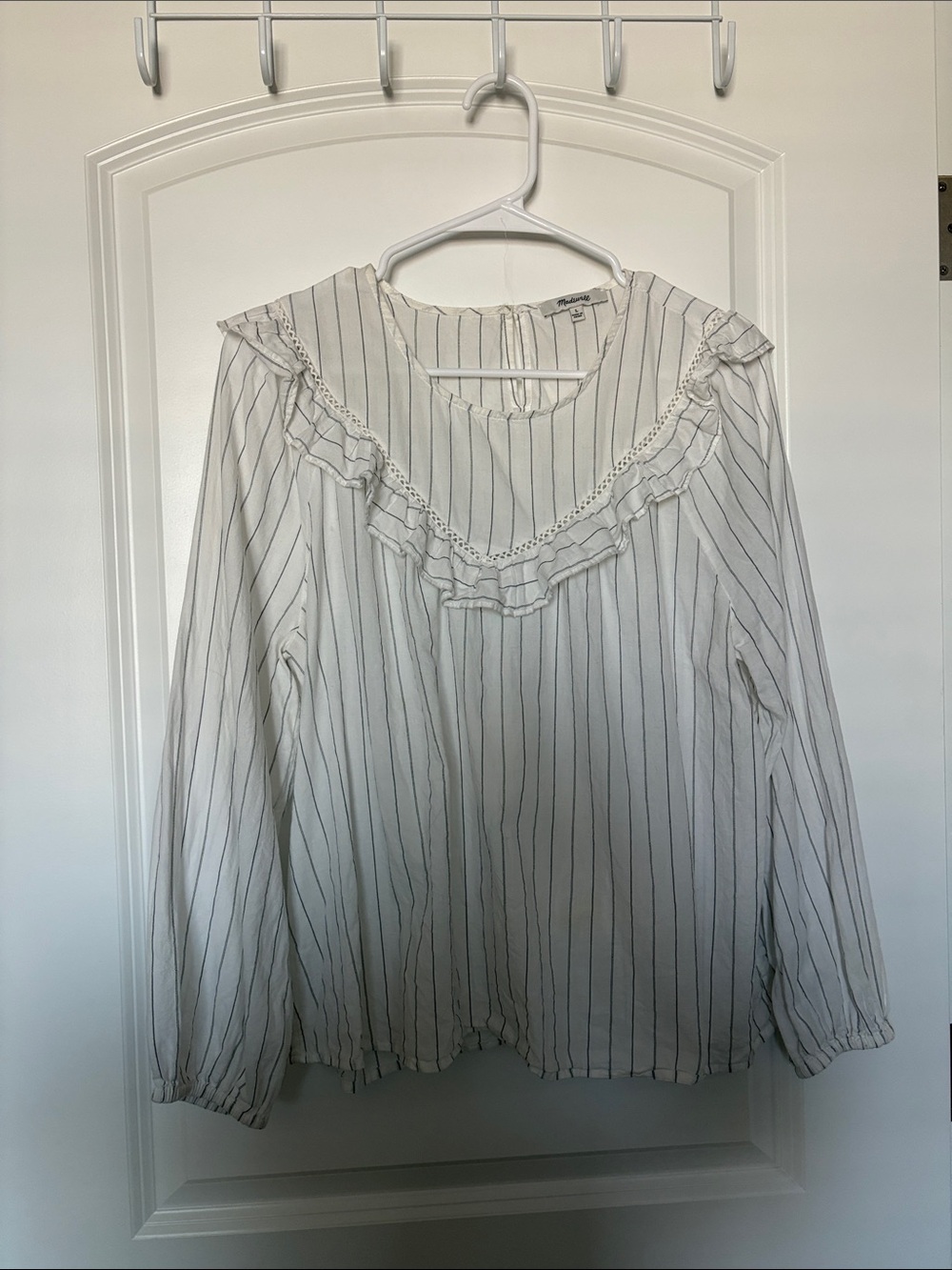 Madewell Dainty Ruffle White Blouse